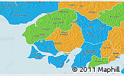 Political 3D Map of Canghungo