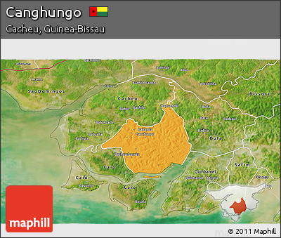 Political 3D Map of Canghungo, satellite outside