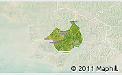 Satellite 3D Map of Canghungo, lighten