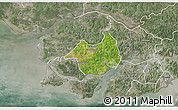 Satellite 3D Map of Canghungo, semi-desaturated