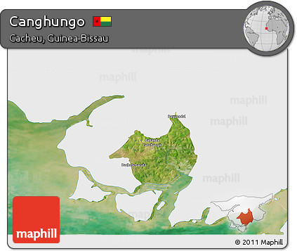 Satellite 3D Map of Canghungo, single color outside