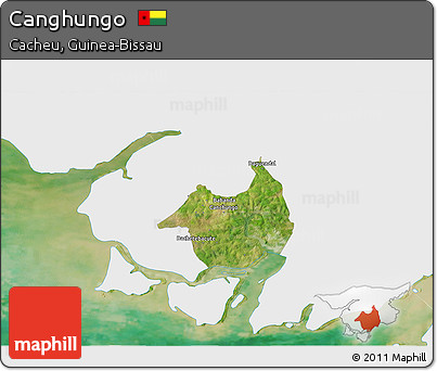 Satellite 3D Map of Canghungo, single color outside