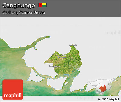 Satellite 3D Map of Canghungo, single color outside
