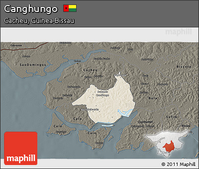 Shaded Relief 3D Map of Canghungo, darken