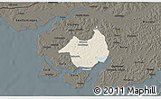 Shaded Relief 3D Map of Canghungo, darken
