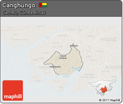 Shaded Relief 3D Map of Canghungo, lighten