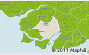 Shaded Relief 3D Map of Canghungo, physical outside
