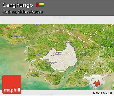 Shaded Relief 3D Map of Canghungo, satellite outside