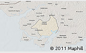 Shaded Relief 3D Map of Canghungo, semi-desaturated