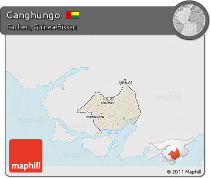 Shaded Relief 3D Map of Canghungo, single color outside