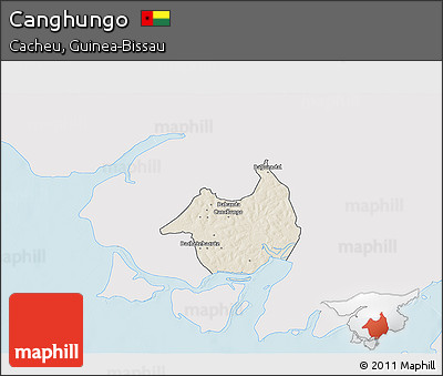 Shaded Relief 3D Map of Canghungo, single color outside