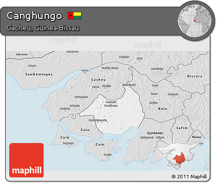 Silver Style 3D Map of Canghungo