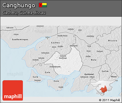 Silver Style 3D Map of Canghungo
