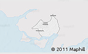 Silver Style 3D Map of Canghungo, single color outside