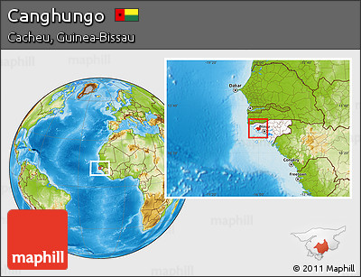 Physical Location Map of Canghungo, highlighted country