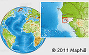 Physical Location Map of Canghungo, highlighted country
