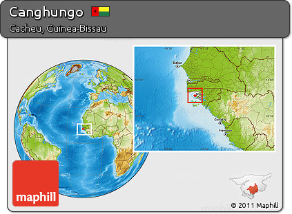 Physical Location Map of Canghungo, highlighted parent region, within the entire country