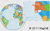 Political Location Map of Canghungo, highlighted country