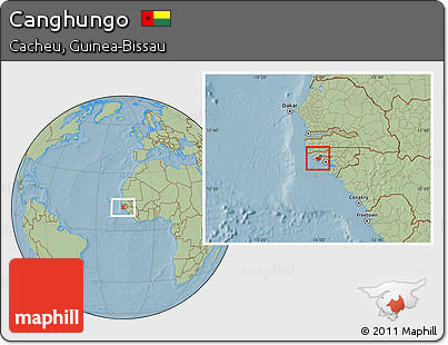 Savanna Style Location Map of Canghungo, hill shading