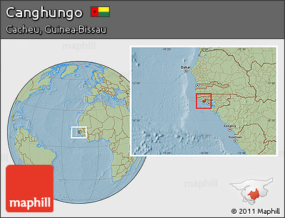 Savanna Style Location Map of Canghungo, hill shading