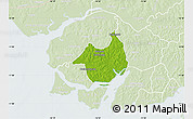 Physical Map of Canghungo, lighten