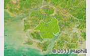 Physical Map of Canghungo, satellite outside