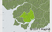 Physical Map of Canghungo, semi-desaturated