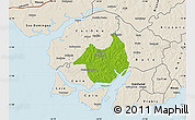 Physical Map of Canghungo, shaded relief outside