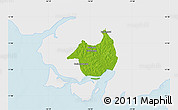 Physical Map of Canghungo, single color outside