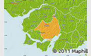 Political Map of Canghungo, physical outside