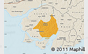 Political Map of Canghungo, shaded relief outside