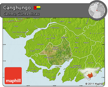 Satellite Map of Canghungo, physical outside