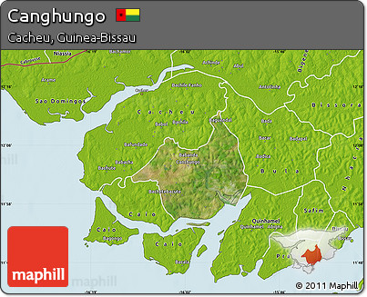 Satellite Map of Canghungo, physical outside