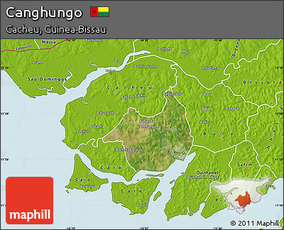 Satellite Map of Canghungo, physical outside