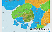 Satellite Map of Canghungo, political outside