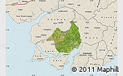 Satellite Map of Canghungo, shaded relief outside