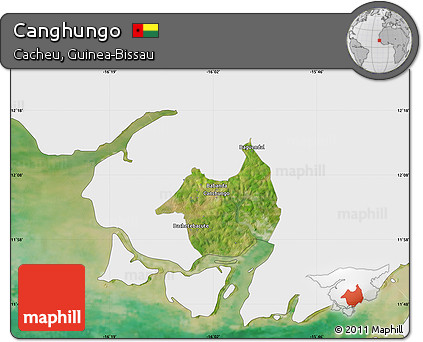 Satellite Map of Canghungo, single color outside