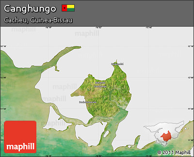 Satellite Map of Canghungo, single color outside