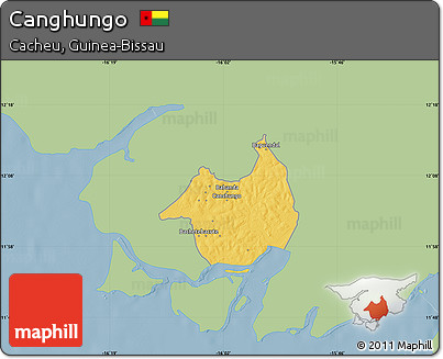 Savanna Style Map of Canghungo, single color outside