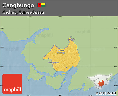 Savanna Style Map of Canghungo, single color outside