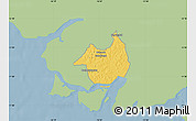 Savanna Style Map of Canghungo, single color outside