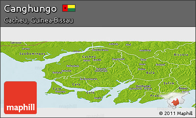 Physical Panoramic Map of Canghungo