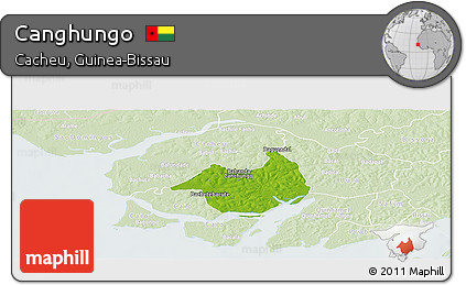 Physical Panoramic Map of Canghungo, lighten