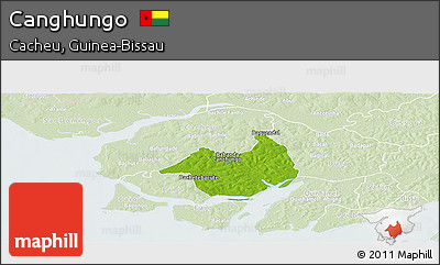 Physical Panoramic Map of Canghungo, lighten