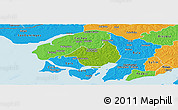 Physical Panoramic Map of Canghungo, political outside