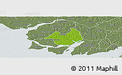 Physical Panoramic Map of Canghungo, semi-desaturated