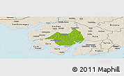 Physical Panoramic Map of Canghungo, shaded relief outside