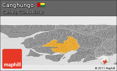 Political Panoramic Map of Canghungo, desaturated