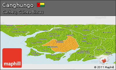 Political Panoramic Map of Canghungo, physical outside