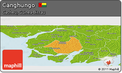 Political Panoramic Map of Canghungo, physical outside